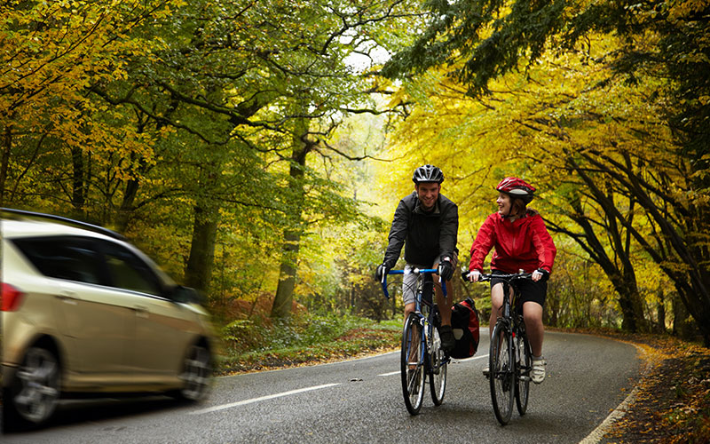 Cyclists on road